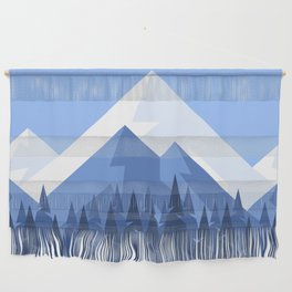 Winter Mountain Landscape Minimalistic Graphic Wall Hanging