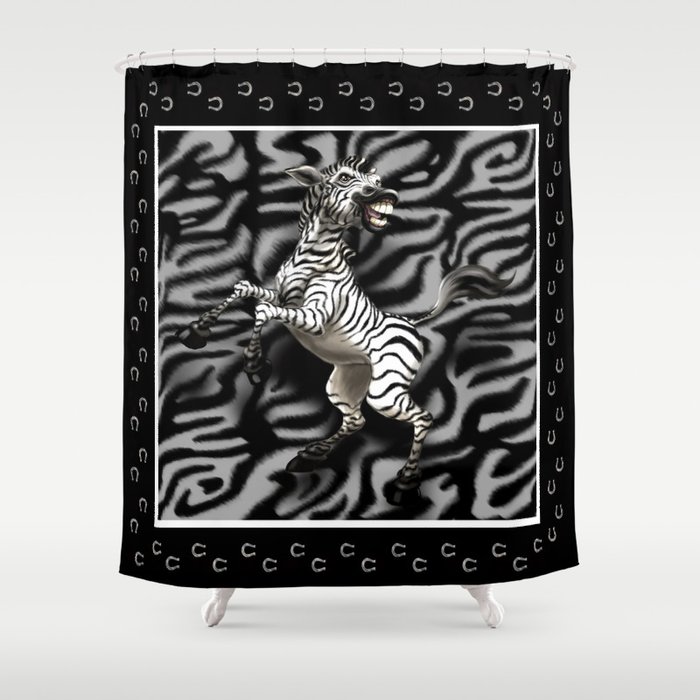 silly zebra Shower Curtain