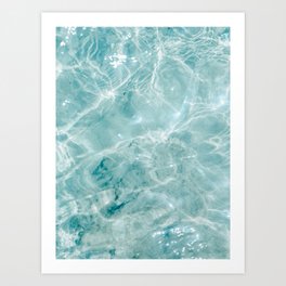Clear blue water | Colorful ocean photography print | Turquoise sea Art Print
