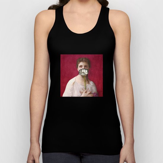 Lady with tulip Unisex Tank Top