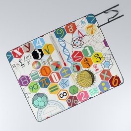 Math in color (white Background) Picnic Blanket