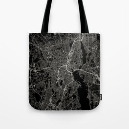 USA, Providence City Map - Black and White Tote Bag