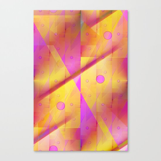 Geometric pattern pink and orange Canvas Print