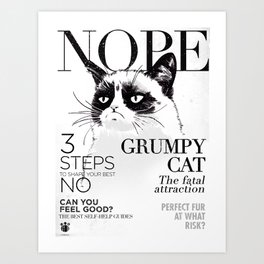 Grumpy the cat Art Print
