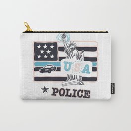 Police USA poster Carry-All Pouch | Flagamerica, Policeday, Americaposter, Americandecor, Usaposter, Drawing, Usapattern, Usadecor, Giftpoliceday, Poster 