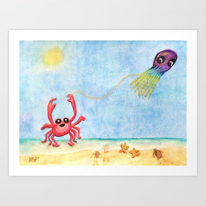 The E-Sea Life - Watercolor Art Print