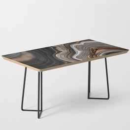 Elegant black marble with gold and copper veins Coffee Table