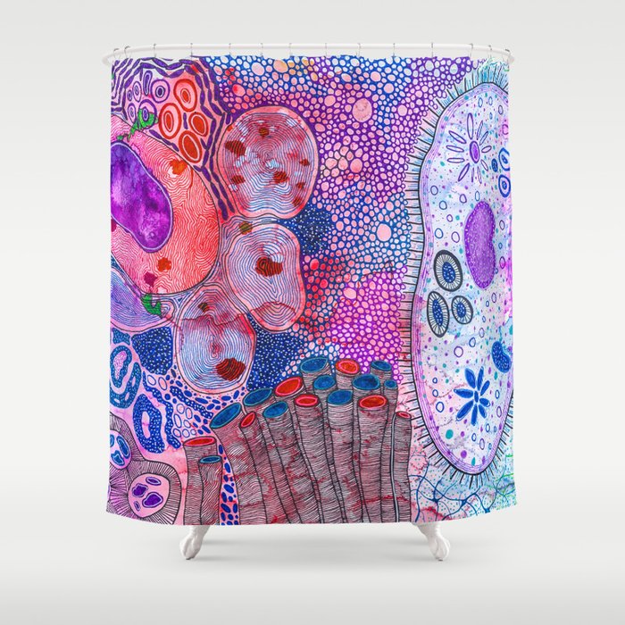 Bacterial world #4 Shower Curtain