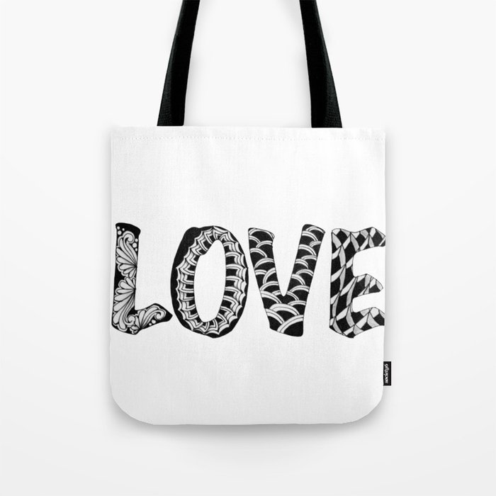 Block Letters 'Love' Tote Bag