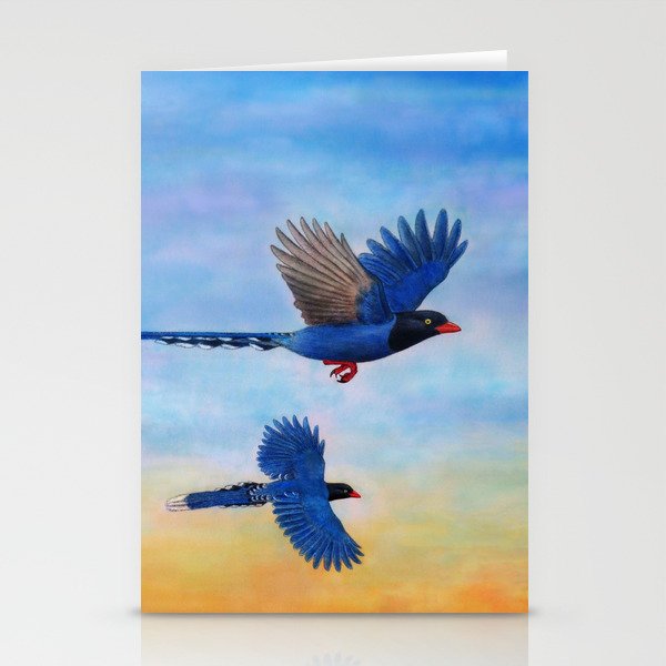 Taiwan Blue Magpies (2) Stationery Cards
