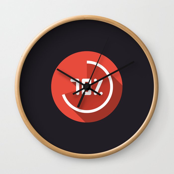 Print illustration "percentage - 70%" with long shadow in new modern flat design Wall Clock
