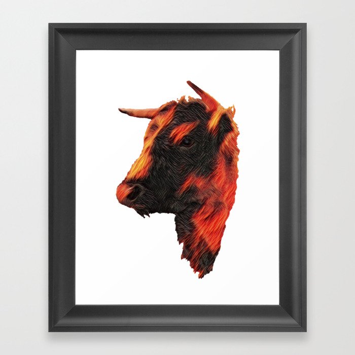 Ox - animal of year 2021 Framed Art Print