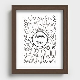 Aww Tits Recessed Framed Print