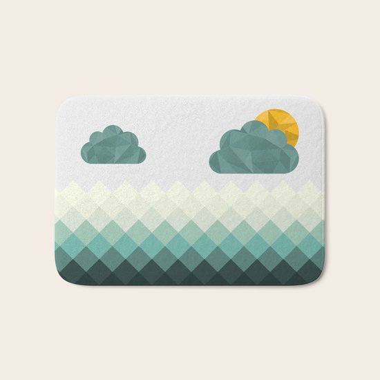 Sea Polygons Bath Mat