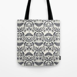 Luna Moth and Moonflowers Pattern Tote Bag