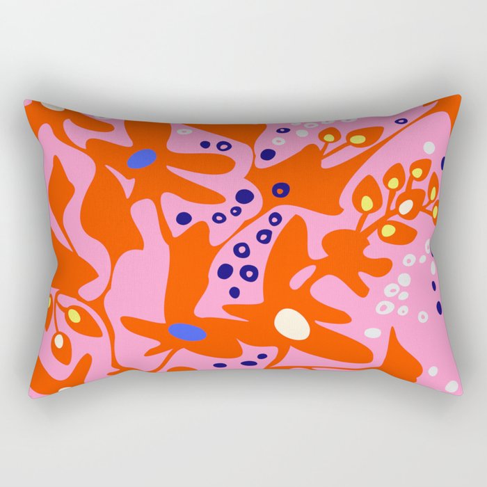 Pink home jungle: Organic shapes and flowers Rectangular Pillow