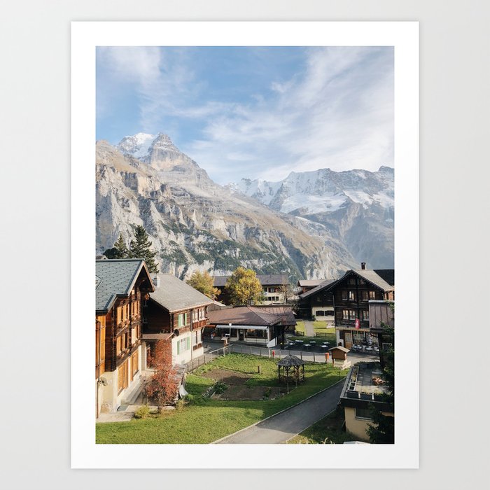 Mountain Top Murren Afternoon, Lauterbrunnen Switzerland Art Print