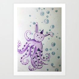 Bunny Octopus Art Print