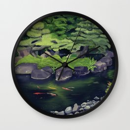 The Koi of Koko-en Garden Wall Clock