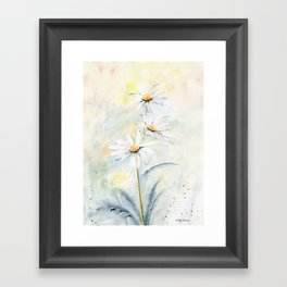 White Daisies Framed Art Print