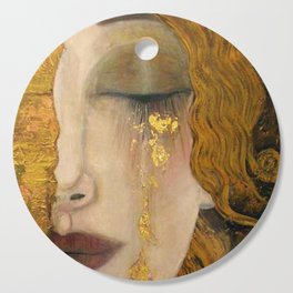 Golden Tears (Freya's Heartache) portrait painting by Gustav Klimt Cutting Board