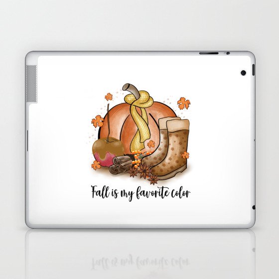 Fall is my favorite color pumpkin design Laptop & iPad Skin