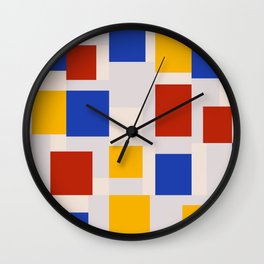 Piet Mondrian (Dutch, 1872-1944) - Composition with Color Planes 4 - Date: 1917 - Style: De Stijl (Neoplasticism) - Genre: Abstract, Geometric Abstraction - Medium: Oil on canvas - Digitally Enhanced Version (2000 dpi) - Wall Clock