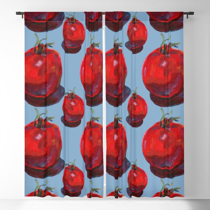 Oil painted tomato ornament Blackout Curtain