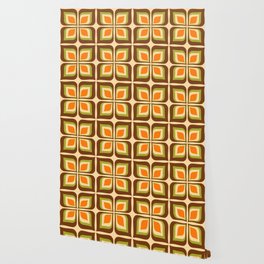 Mid Century Modern Geometric Floral pattern 725 Autumn Wallpaper