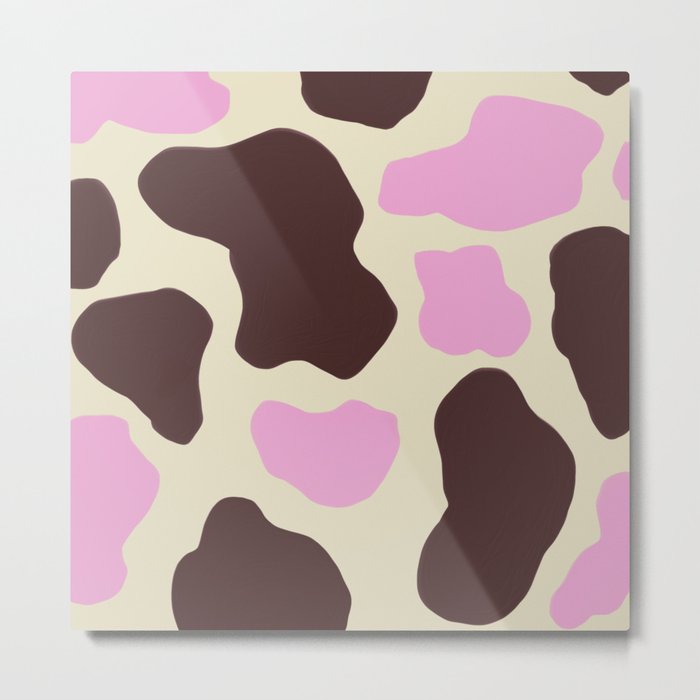 Colorful, Howdy 70s Cow Spots Metal Print
