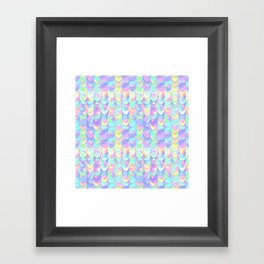 Holographic Mermaid Scales Pattern Framed Art Print
