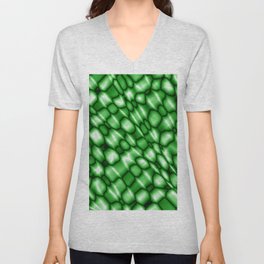 Vapor drips of the pistachio diagonal with cracks on the fabric backing.  V Neck T Shirt