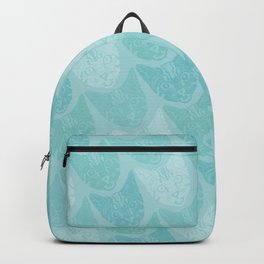 Light Blue Cat Print Pattern Backpack