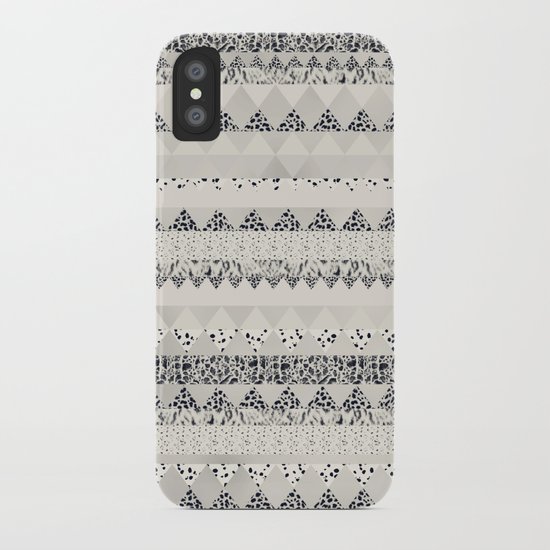 MONOTONE GEOMETRIC ANIMAL PRINT iPhone Case