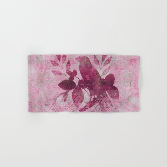 Paradiese Bird mixed media collae art Hand & Bath Towel
