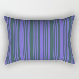[ Thumbnail: Slate Blue and Dark Slate Gray Colored Lines/Stripes Pattern Rectangular Pillow ]