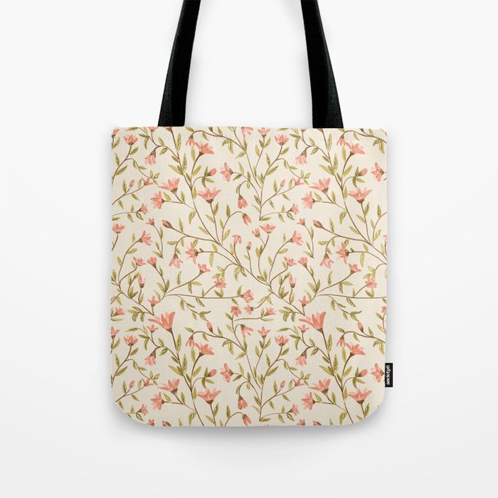 Vintage Floral Pattern Tote Bag