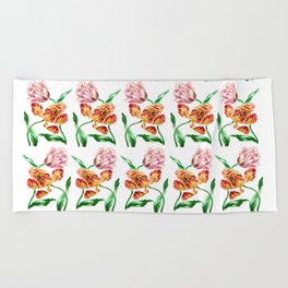Various Tulips Beach Towel