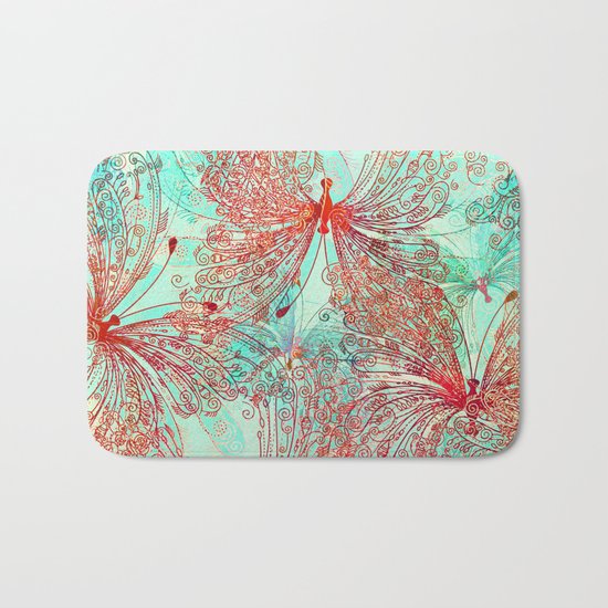 Butterfly Pattern Bath Mat