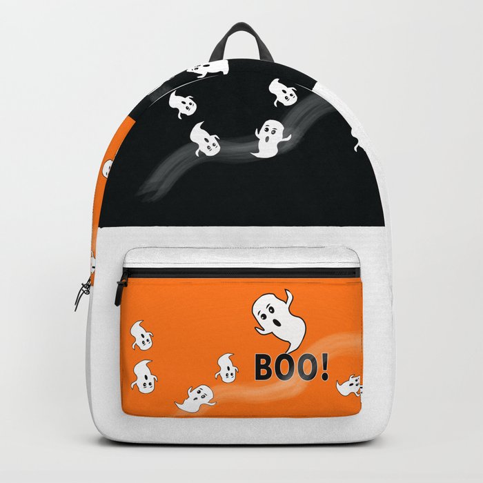Ghost Black and Orange Backpack by raregemz79 | Society6