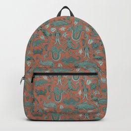 Deep Sea Cryptids on Red Backpack