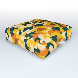 Yellow Military Camouflage Pattern Outdoor Floor Cushion