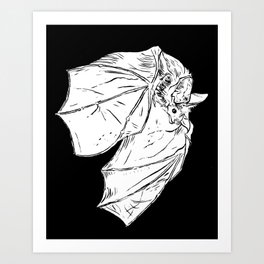 Questionably Judgmental Bat (Poppy) Art Print