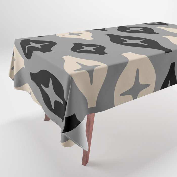 Floating Lanterns 623 Black Gray and Beige Tablecloth