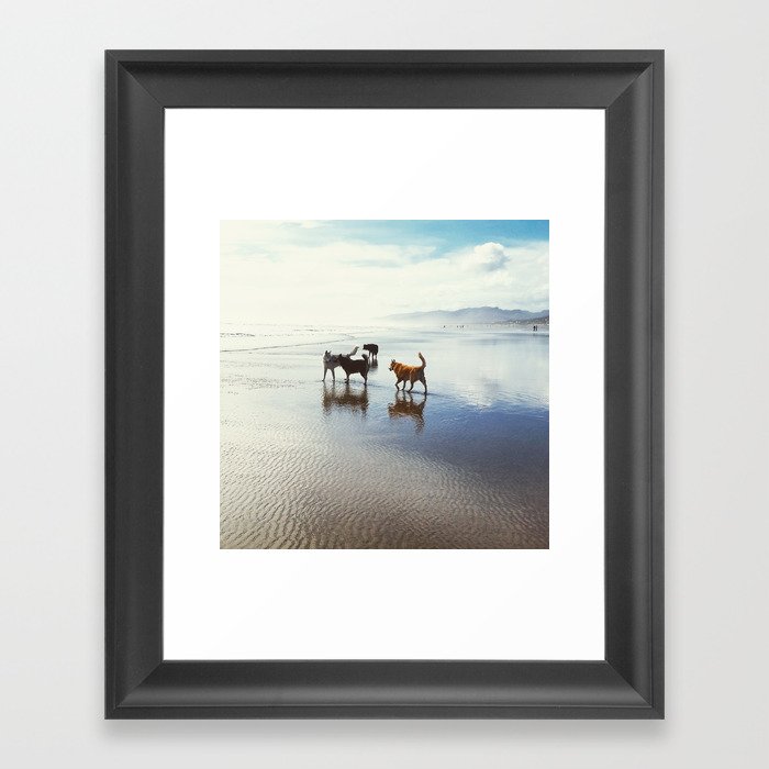 Dogs at Manzanita Framed Art Print