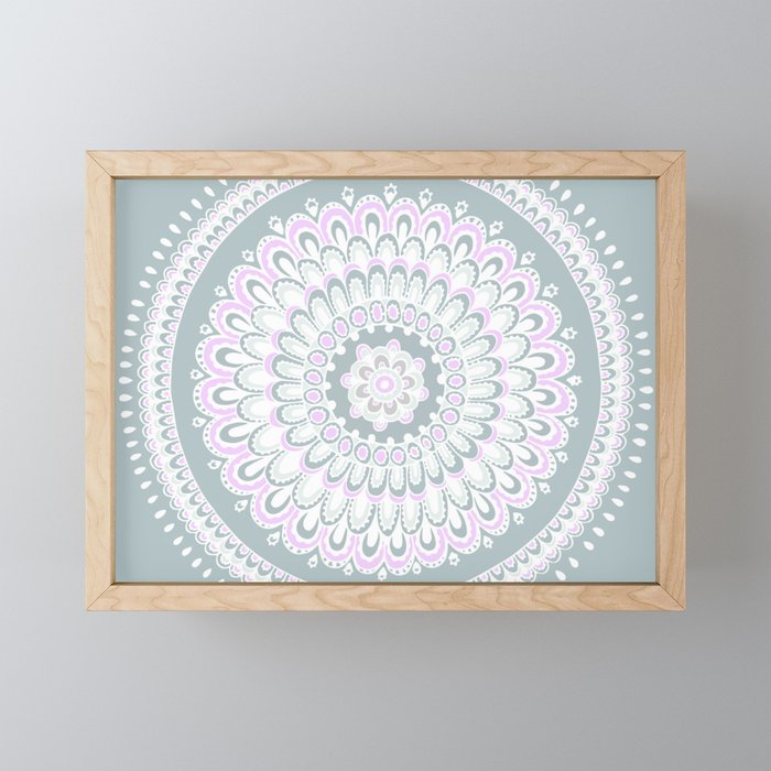 Mandala Pink by Hayley Lauren Design Framed Mini Art Print