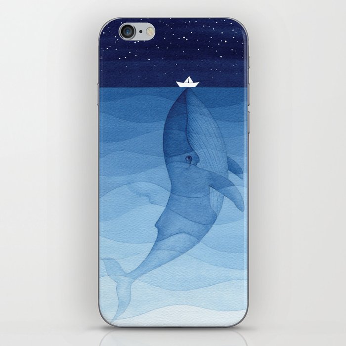 Whale blue ocean iPhone Skin
