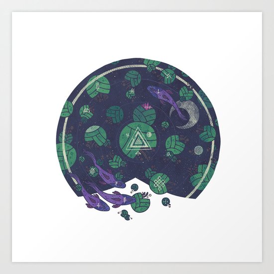 Amongst the Lilypads Art Print
