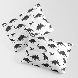 Black + White Dinosaurs Pillow Sham