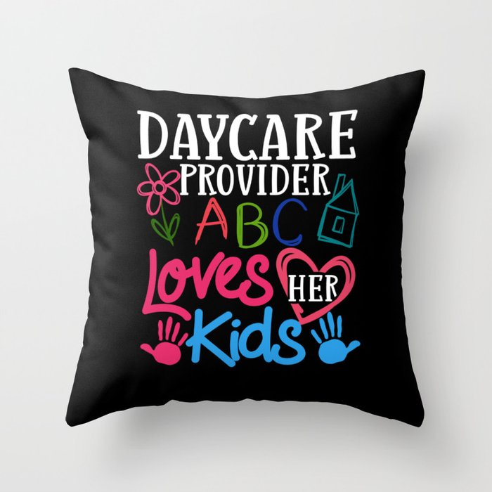 Daycare Provider Thank You Childcare Babysitter Throw Pillow